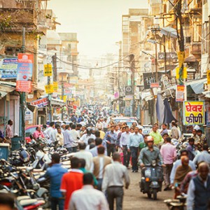 Eine Straße in Indien