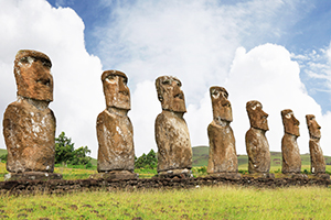 Die Moai-Steinstatuen in Chile